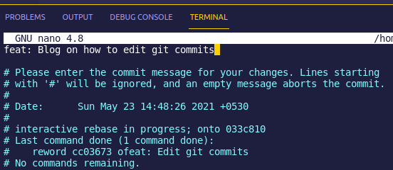 Edit git commit